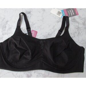 New Olga Bra 42C Black Underwire Side Shaping Smoothing